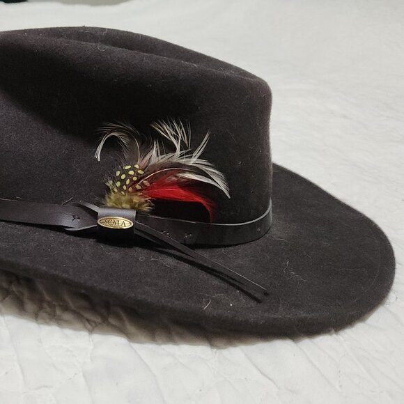 Scala Piscataway Soft Wool Felt Outdoorsman Hat w/ Feather Band – Brown - Picture 3 of 6